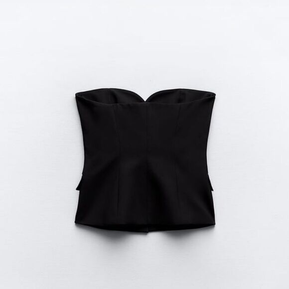 ZARA COMBINATION SATIN EFFECT BUSTIER TOP - Picture 9 of 16